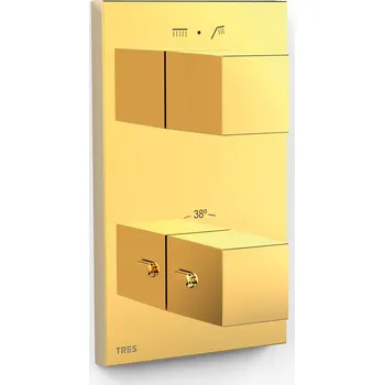 Vodovodní baterie Tres Therm-Box vanová baterie pod omítku ano zlatá 00625001OR