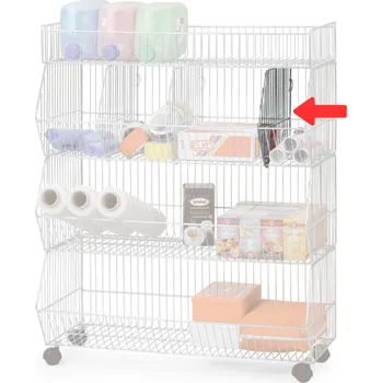 Úložný box B2B Partner Děliče pro drátěné koše s hloubkou 500 mm, bílá