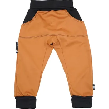 skořicově hnědé rostoucí softshellové kalhoty - 3-5 let