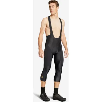 Cyklistické kalhoty ROCKRIDER 3/4 kalhoty na horské kolo Race 3XL KAŠTANOVÁ|ČERNÁ|ŽLUTÁ