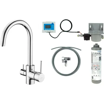 Vodovodní baterie Deante Dřezová baterie s otočným raménkem v kompletu s filtrem vody - BCHF064M, chrom