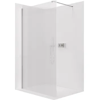 Cerano Sprchová zástěna Walk-in Onyx Cube L/P, 8 mm, hranatá vzpěra, chrom, rýhované sklo, 120x200 cm, CER-8050BD582