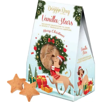 Pamlsek pro psa DoggyeBag Vanilla Stars s vanilkou a malinou 180 g