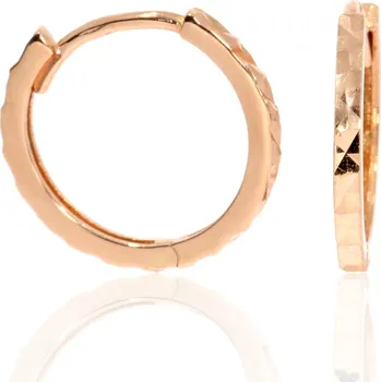 Náušnice Zlatnictví Helios Rose gold ryté kroužky