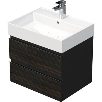 Koupelnový nábytek SAT Koupelnová skříňka s umyvadlem SAT Cube Way 60x47,5x46 cm hnědá mat CUBE3D46602ZHSAT CUBE3D46602ZHSAT