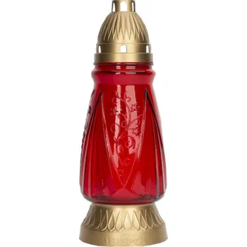 Smuteční dekorace Lampa hřbitovní OPONA skleněná 170g d11x29cm