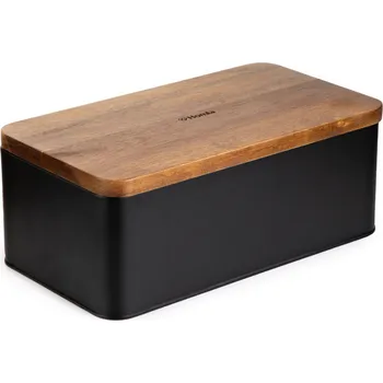 chlebník Chlebník | LOMAS | černý s akátovým víkem | 33x18x13 cm | 872506