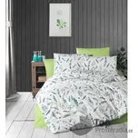 Flanelové povlečení DELUXE 140x200+70x90 Větvička zelená