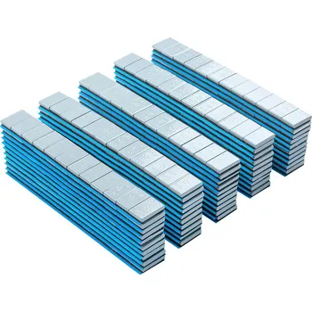 Sada na opravu pneumatiky Fivestars 01-03-00, Lepicí ocelové závaží pro hliníkové disky 5g, šedé, široká páska, 50 ks (typ EDGY)