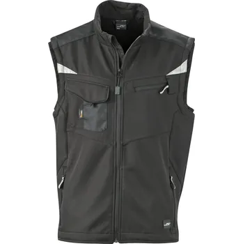 Pánská vesta Daiber Pracovní softshell vesta Workwear Softshell Vest JN845 Barva: Černá, Velikost: XXL