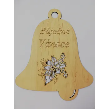 Vánoční dekorace Cedulka - zvoneček 41 x 33cm - Báječné Vánoce
