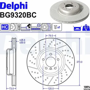 Brzdový kotouč DELPHI BG9320BC Brzdový kotouč (BG9320BC)