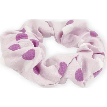 Látková gumička do vlasů s puntíkem Barva: fialová