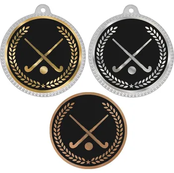 Pozemní hokej medaile D75-LAC021 Stuhu vyberte z naší nabídky.