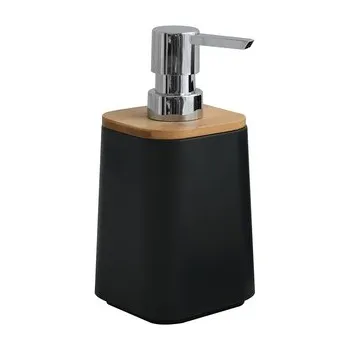 Dávkovač mýdla MSV dávkovač mýdla KAMLA, matný černý, plast, bambus