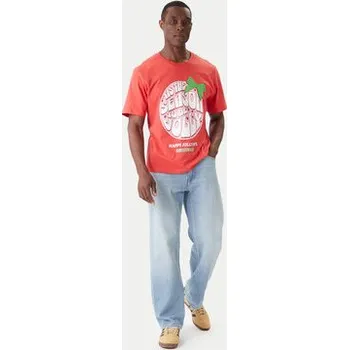 Pánské tričko Jack & Jones T-Shirt Holiday Cartoon 12287550 Červená Relaxed Fit XXL