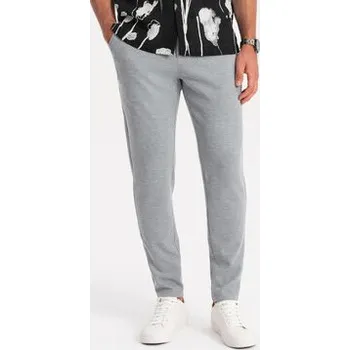 Pánské kalhoty Ombre Kalhoty z materiálu OM-PACP-0116 Šedá Regular Fit S