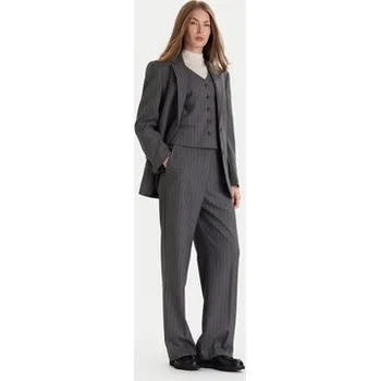 Dámské kalhoty Tommy Hilfiger Kalhoty z materiálu WW0WW47550 Šedá Wide Leg 38