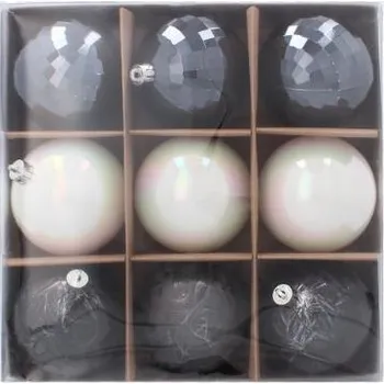 Vánoční ozdoba Vánoční koule 9ks 8cm Antracit