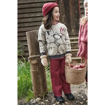 Dívčí svetr Dětská souprava Mayoral červená barva, 4583 4583.6H.Mini.9BYA 92X, vel. 110