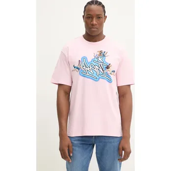 Pánské tričko Bavlněné tričko Karl Kani růžová barva, s potiskem, 60300351 03X, vel. XXL