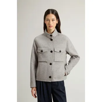 BUNDA WOOLRICH DOUBLE WOOL JACKET LIGHT GREY MELANGE