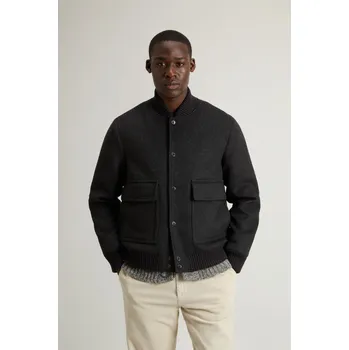 Pánská bunda BUNDA WOOLRICH TWILL WOOL MILES BOMBER DARK GREY MELANGE
