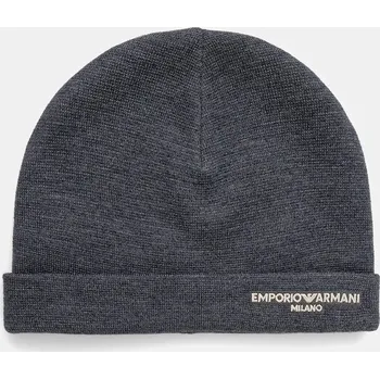 Čepice Vlněná čepice Emporio Armani šedá barva, EM002715 AF18241 EM002715.AF18241 90X, vel. L
