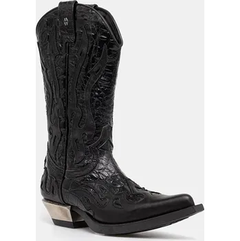 Jezdecká obuv Westernové kožené boty New Rock Nomada Y Firence Negro, West Negro-Acero T.Acero M.7921.S1 černá 99X, EUR 39
