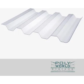 Průsvitná krytina Trapézový polykarbonát čirá struktura mikroprizma Rozměr desky: 1265x3000mm