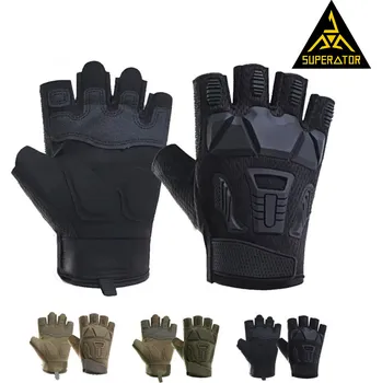 Cyklistické rukavice Bezprsté střelecké rukavice. Polstrovaná dlaň, ochrana kloubů, očko pro připevnění ke karabině. Barva: Černá, Velikost: L