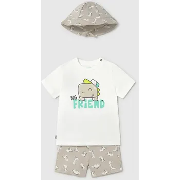 Kojenecká souprava Dětská bavlněná souprava Mayoral šedá barva, 1655 1655.3E.Baby.PPYA 09X, vel. 74