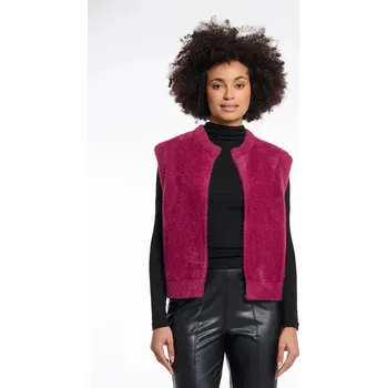 Dámská vesta Rino & Pelle Rino&Pelle dámská kožešinová vesta Elona vínová Velikost: XS