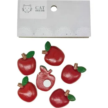 Vánoční dekorace Paper Design Nálepky polyresin Jablíčka červená 3cm, 6ks