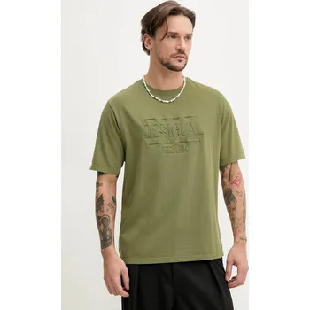 Oblečení a móda Bavlněné tričko Desigual WASHINGTONGR 25SMTK13 zelená 91X, vel. XL