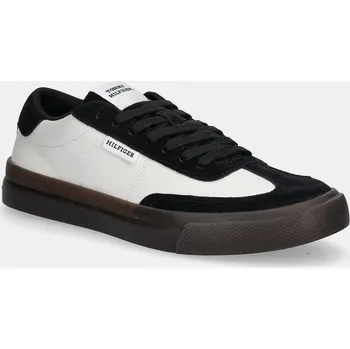 Dámské tenisky Kožené sneakers boty Tommy Hilfiger TH CUPSET SUMMER LTH bílá barva, FM0FM05487 00X, EUR 40