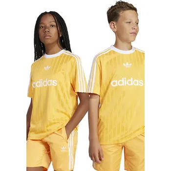 Dětské tričko adidas Originals oranžová barva, s potiskem, JC7283 22X, vel. 152