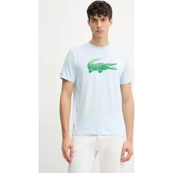 Pánské tričko Tričko Lacoste modrá barva, s potiskem, TH8970 50X, vel. S