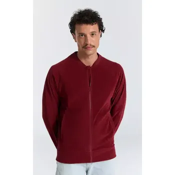 Pánská mikina LEELA COTTON Unisex Corduroy Jacket burgundy / pine needle / midnight blue XS-XL (100%) 100% GOTS Bio bavlna Vínová XS