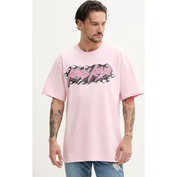 Pánské oblečení Bavlněné tričko Karl Kani 60300354 růžová 03X, vel. S
