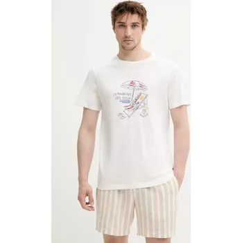 Pánské tričko Bavlněné tričko Solid PAVISH bílá barva, s potiskem, 21108603 114201 21108603.114201 00X, vel. M