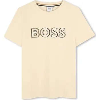 Chlapecké oblečení Dětské bavlněné tričko BOSS J52034.114.150 béžová 12X, vel. 138