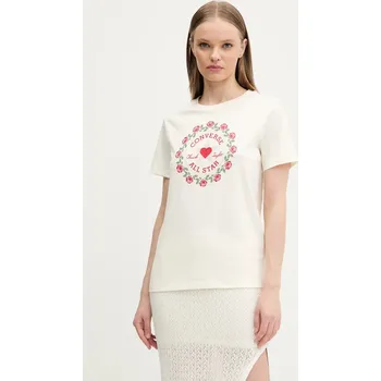 Pánské tričko Bavlněné tričko Converse béžová barva, 10028307-A01 10028307.A01 01X, vel. XS