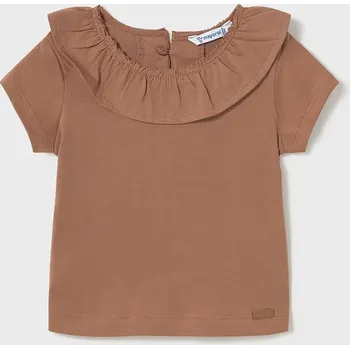 Dětské bavlněné tričko Mayoral hnědá barva, 1045 1045.4F.Baby.PPYA 88X, vel. 74