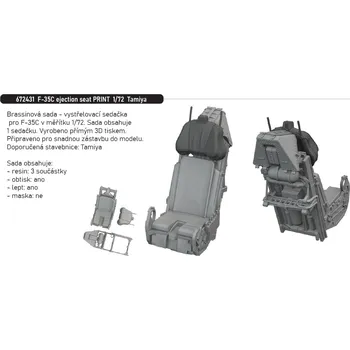 Plastikový model Eduard 1/72 F-35C ejection seat PRINT (TAMIYA)