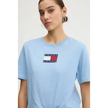 Pánské tričko Bavlněné tričko Tommy Jeans modrá barva, DW0DW20461 50A, vel. S