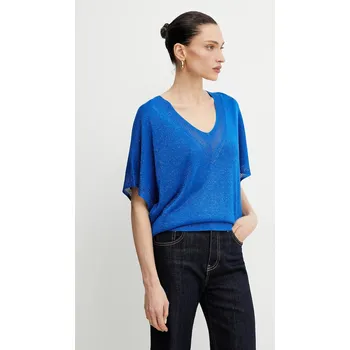 Dámský svetr Svetr Morgan MCHRIS dámský, modrá barva, lehký, MCHRIS 57X, vel. M