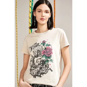 Bavlněné tričko Medicine béžová barva RS25.TSD459 02X, vel. XL