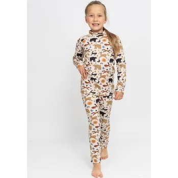 Pánské termo spodní prádlo Béžové termo prádlo se zvířátky Velikost: 98/104