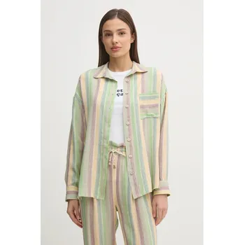 Dámská košile Košile s příměsí lnu La Petite Française CHARLENE PFCHARLENE zelená 70X, vel. 40